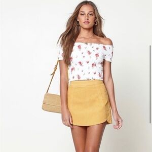 Pacsun Mustard Yellow Corduroy Skirt